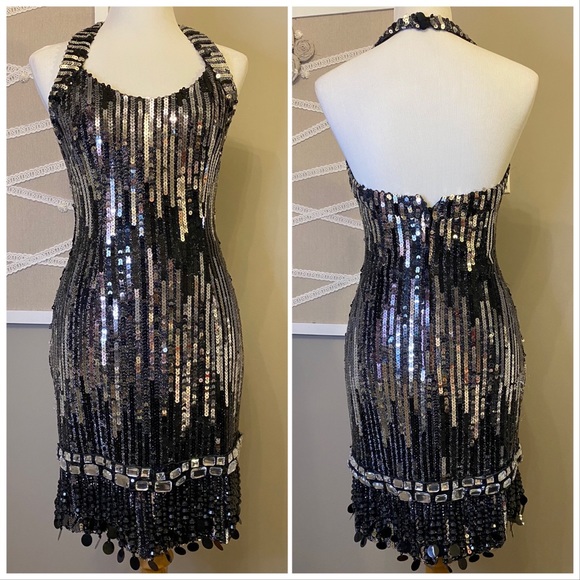 Vintage Sparkly halter party dress - Picture 1 of 7